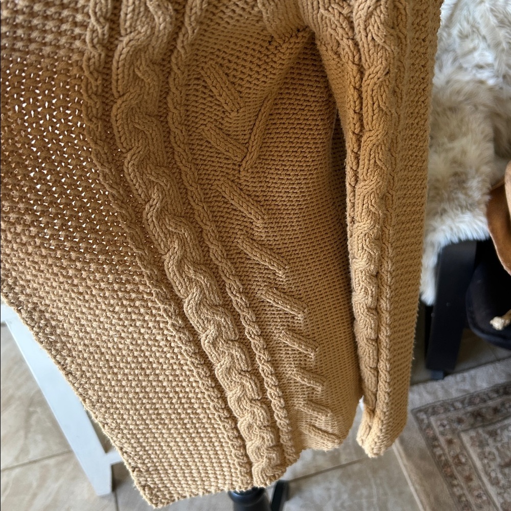 Vintage Jones, New York cable knit cotton two button open front sweater M​ - Picture 7 of 11